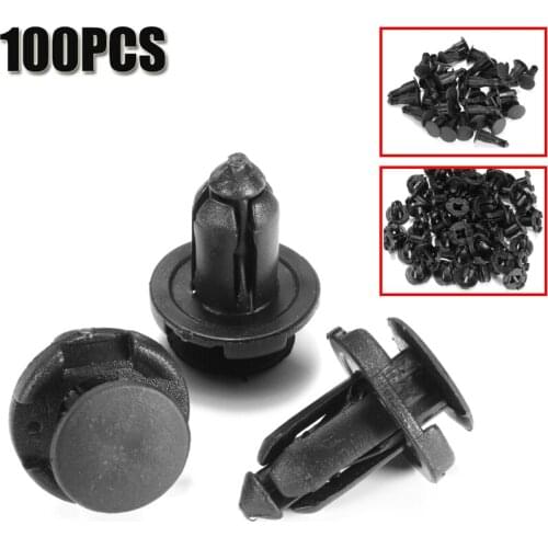 100Pcs/Set 9mm Auto Bumper Fender Mudflap Splash Guard Rivet Push Plastic Clips Retainer For Mitsubishi Endeavor Outlander