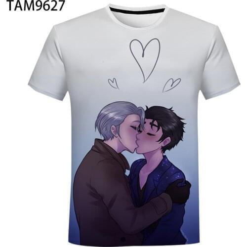 Yuri On Ice Boys Cute Fashion Funny Anime Mens Summer 3D T-Shirt Harajuku Streetwear Characters children Tops Plus Size