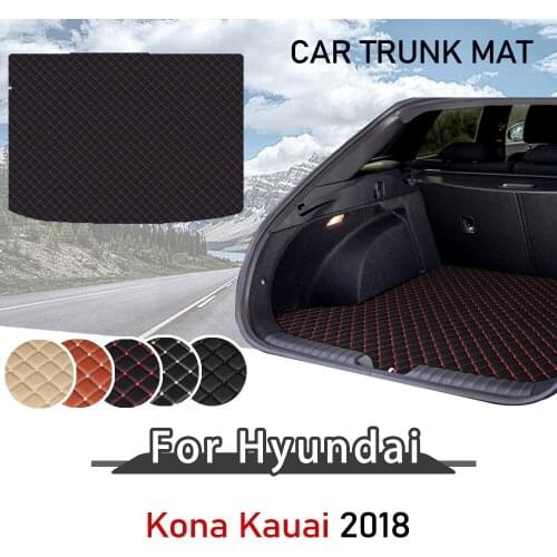 For Hyundai Kona Kauai 2018 Trunk Floor Mat Car Trunk Mat Rear Tray Carpet Cargo Liner floor Mat cargo compartment Accessories