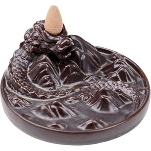 Reverse flow incense burner Dragon Disc line incense Burners montians incense reverse Antique Crafts Decoration