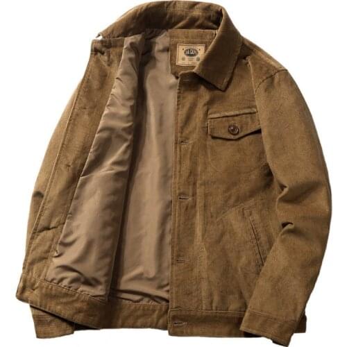 Mcikkny Men Cargo Corduroy Jackets Spring Autumn Casual Outwear Coats For Male Top Clothing Size M-4XL