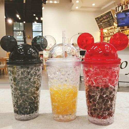 Cute Mi water bottle Square Transparent gym bottle Portable Drink bottle Leak-proof Outdoor Sport Travel Plastic cup