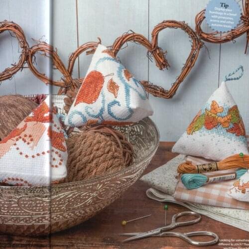 18CT Cross Stitch Pin Neddle Cushion 1 Biscornu Needlework DIY Kit Embroidery Set Counted Cross-Stitching Pincushion