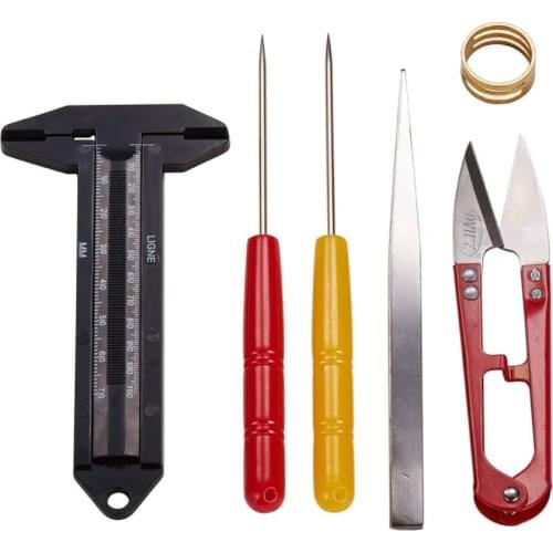 DIY Jewelry Tool Kits, with Scissor, Beading Tweezers, Bead Awls, Rings and Vernier Callipers, Mixed Color