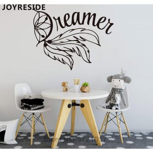 Dream Catcher Feather Wall Stickers Home Livingroom Art Decor Wall Decals Feathers Dreaming Art Design Wall Murals Sticker M287
