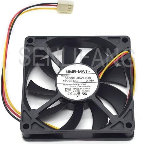 New For NMB 3106KL-05W-B59 8015 8CM 24V 0.16A three-wire inverter cooling fan