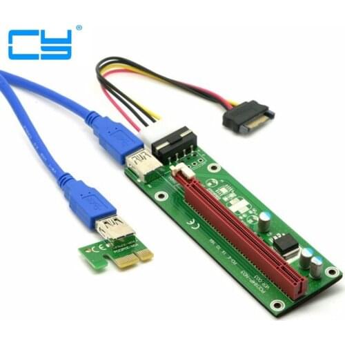 Riser PCI-E x1 pcie 1x to pci express x1616x Mining Machine Enhanced Extender Riser card Adapter with USB 3.0 & SATA Power Cable