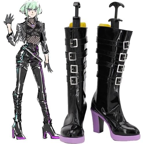 PROMARE Lio Fotia Cosplay Boots High Heel Black Shoes Custom Made for Unisex