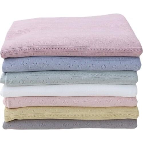 Width 72'' Summer Thin Jacquard Cotton Knitted Fabric By The Half Yard For T-Shirt Casual Wear Blanket Material
