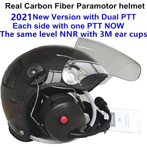 YUENY Real carbon fiber paramotor helmet with full noise canceling headset powered paragliding helmet suit almost kinds radio