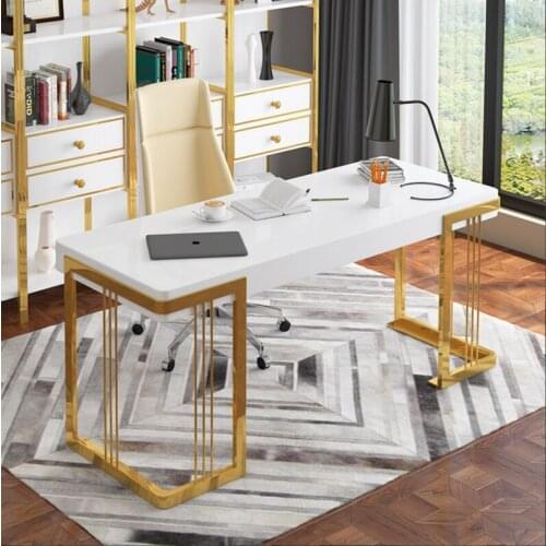 Desk simple desk desk stainless steel titanium-plated computer desk