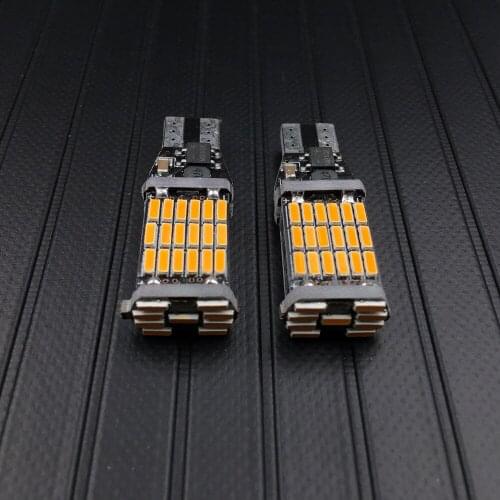 2Pcs T15 W16W Canbus LED 4014 45SMD Reverse Light Bulbs Brake Backup Parking Turn Signal 12V Interior Lamps Indicators Fog Bulbs