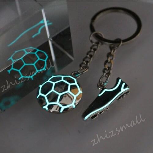 Glowing football keychain Football sneakers keychain Lady couple bag keyring GLOW in the DARK fashion keychain David Beckham
