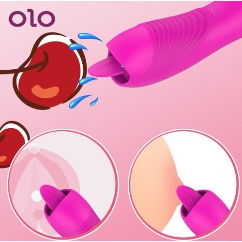 OLO Tongue Licking Vibrator 12 Frequency G-spot Massager Silicone Clitoris Stimulator Female Masturbator Sex Toys for Woman
