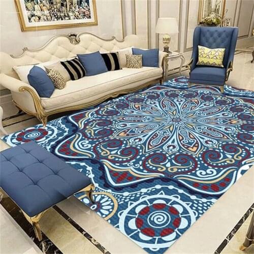European Style Vintage Floral Carpets for Living Room Bedroom Mats Washable Non-Slip Area Rugs Doormats Home Decoration