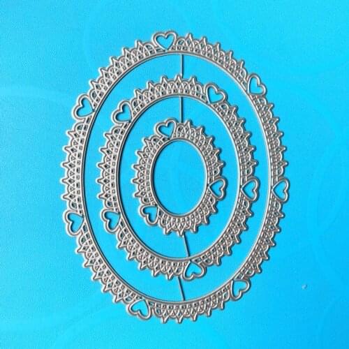 YINISE SCRAPBOOK Metal Cutting Dies For Scrapbooking Stencils OVAL FRAME DIY PAPER Album Cards Making CRAFT Embossing Die CUT