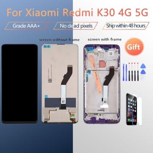 6.67" AMOLED For Xiaomi Redmi K30 M1912G7BE, M1912G7BC LCD Screen Display +Touch Panel Digitizer For Xiaomi Redmi K30 Lcd Frame