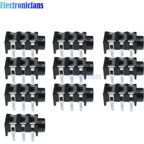 10Pcs 3.5mm 5Pin Stereo Headphone Audio Jack Earphone Socket