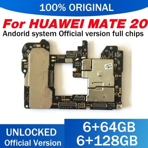 128GB 64GB ROM 6GB RAM Mainboard Android OS Logic Board With Chip For HUAWEI MATE 20 Full Chips Compelete Motherboard LBS