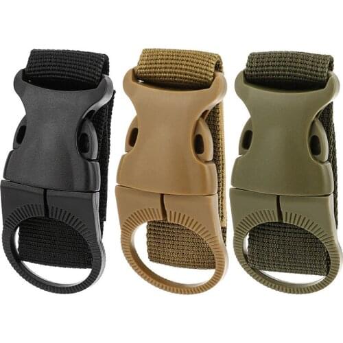 3pcs Outdoor military Nylon Webbing Buckle Hook Water Bottle Holder Clip EDC Climb Carabiner Belt Backpack Hanger Camp