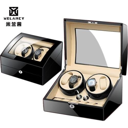 4+6 Automatic Watch Winder Box Collection Display Silent Motor US/UK/AU/EU Plug Wristwatch Storage Box Luxury remontoir montre