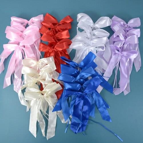 50pcs Beautiful Solid Color Pull Bow Gift Packing Polyester Ribbon Flower Bow Bowknot Birthday Christmas Wedding Car Decorations