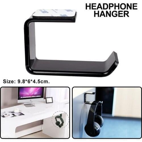 9.8*6*4.5cm Sticker Acrylic Headphone Bracket Wall Mounted Headset Holder Hanger Under Desk Hook Earphone Sticky Display Stand