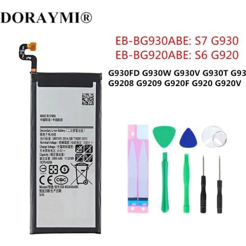 DORAYMI EB-BG920ABE EB-BG930ABE Phone Battery for Samsung S6 S7 G920 G9208 G920F G920V G930W G930A G930T G930FD G930 Batteries