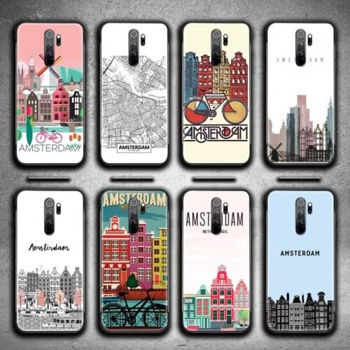 Amsterdam City poster Phone Case for Redmi 9A 8A 7 6 6A Note 9 8 8T Pro Max Redmi 9 K20 K30 Pro