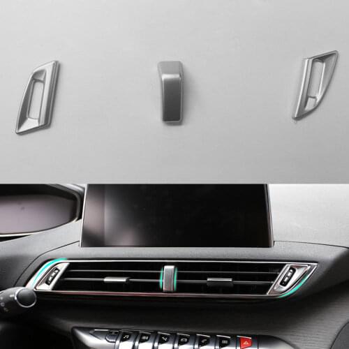 Auto Car Inner Console A/C Air Condition Vent Outlet Cover Trim For 2017 Peugeot 5008 Car Styling