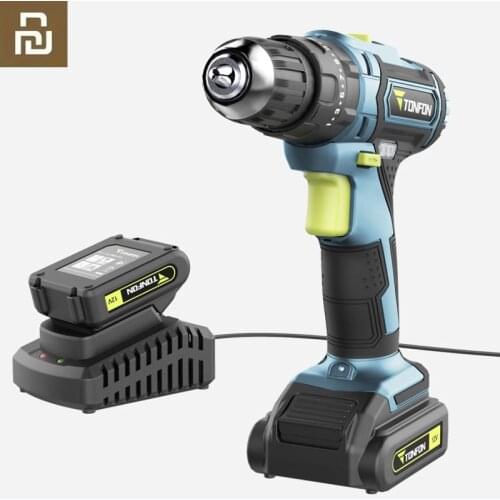 Youpin Tonfon Wireless Electric Cordless Drill Impact Power Driver 20V Battery 2-Speed EU Adapter