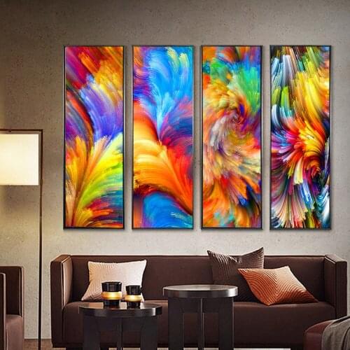 Large Abstract Landscape Sky Colorful Clouds Canvas Painting Posters And Print Modern Wall Art Pictures For Living Room Decor