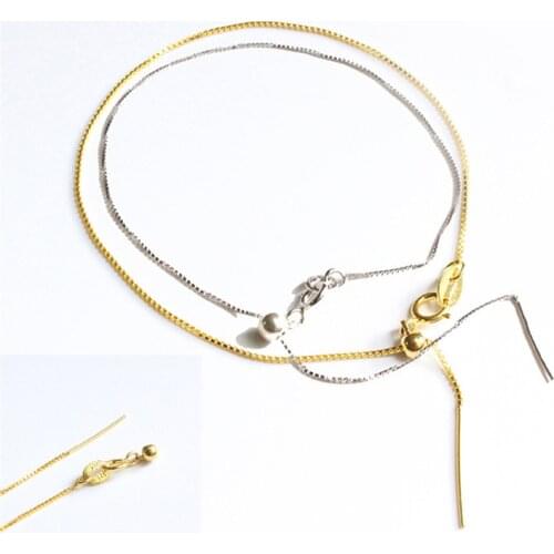 Lo Paulina Solid 925 Sterling Silver Slide Adjustable 0.65mm Box Chain Anklet 18/23cm For Fashion Women Easy to Wear Jewelry