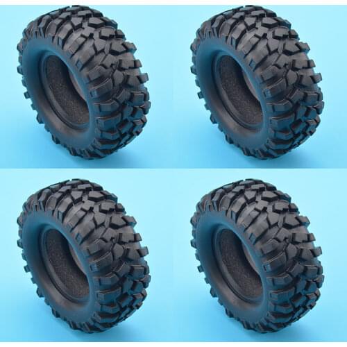 4pcs 1.9inch Outer Diameter 96mm 1.9'' Black Rubber Tires Fits 1.9'' Wheel Rim for 1/10 RC Crawler Car Tamiya Scx10 RC4WD