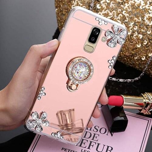 DIY Bling Case for Samsung Galaxy J8 2018 j810 j810f sm-j810f 3D Mirror Back Cover TPU Fundas for Samsung A6 A8 Plus 2018 Cover
