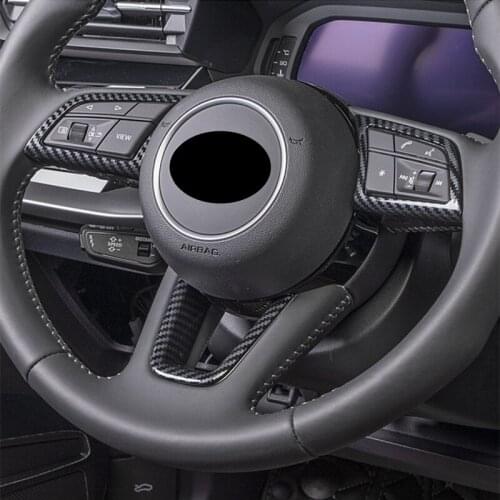 For Audi A3 8Y Sedan/Hatchback 2020 2021 New Product 3pcs ABS Carbon Fiber Steering Wheel Trim Covers Car Accessories