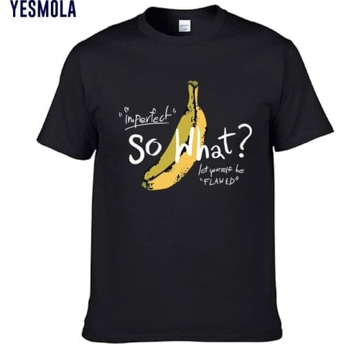 YESMOLA Mens T Shirt So What Banana Pattern Quality Cotton Novelty Design Outfits Streetwear Tee Shirts Womens t-shirts