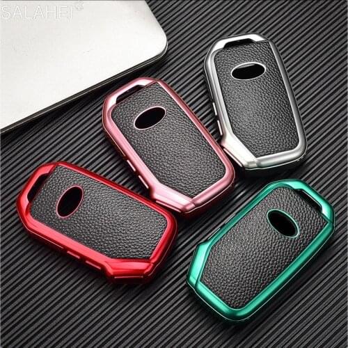 Hot Sale Leather+TPU Car Remote Key Case Cover Shell For KIA Sportage R GT Stinger GT Sorento Cerato Forte 2018 2019 Accessories