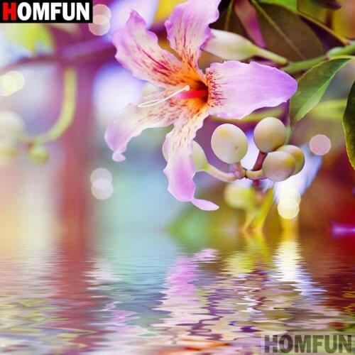 HOMFUN Full Square/Round 5D DIY Diamond Embroidery "flower" Diamond Painting Cross Stitch Rhinestone 5D A01248