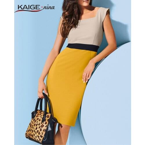 Kaige.Nina New Dress Simple Pure Color Natural Style Dress Sleeveless Party Brought No Decoration Knee-Length Dress 1229