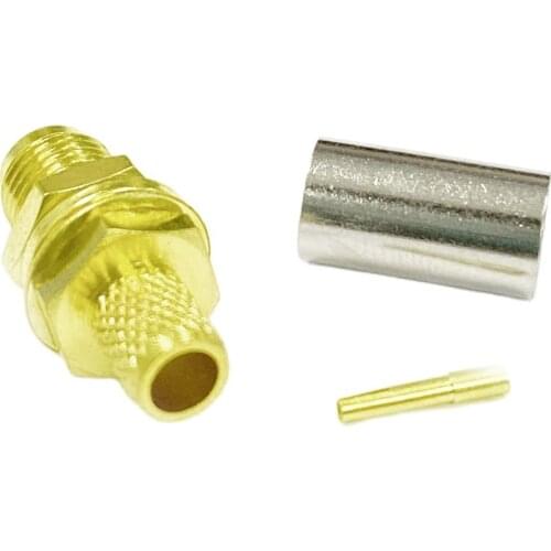 1pc SMA Connector Female Jack Nut RF Coax Modem Convertor Crimp for RG58 RG142 RG400 LMR195 Cable Straight Goldplated NEW