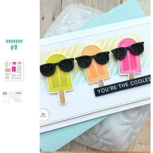 Summer Popsicle Metal Cutting Dies and Stamps Stencil DIY Scrapbooking Card Paper Cards Handmade Album Stamp Die Sheets