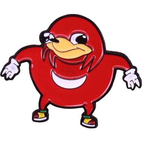 Ugandan Knuckles Pin Meme Badge Cartoon Metal Brooch