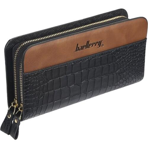 European and American Style Mens Retro wallet long double zipper hand bag mobile phone bag wholesale wallet mens hand bag