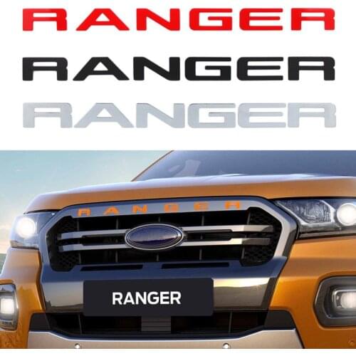 For Ford Ranger 2015-2021 Grille Top Letter Grill RANGER 3D Emblem Original Size ABS Sticker With Glue Chromium Styling