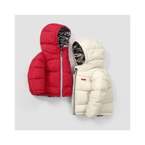 New Childrens Down Padded Jacket Fashion Double-sided Wear for Boys and Girls Kids Thick Korean Winter Jacket Childrens Parkas