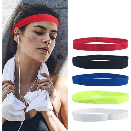 Men Women Headband Sport Sweat Hair Bands Running Fitness Yoga Elastic Sweatband Forehead Protection Anti-slip Elastic Hair Band