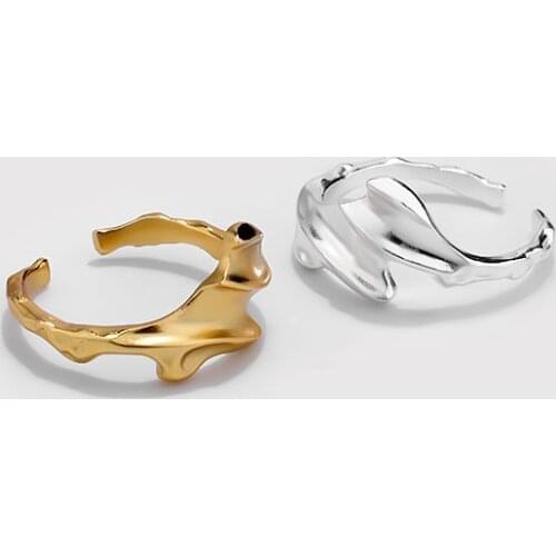 100% real. 925 Sterling Silver Fine jewelry Heavy Industry Irregular Texture Wings Ring C-F21053104