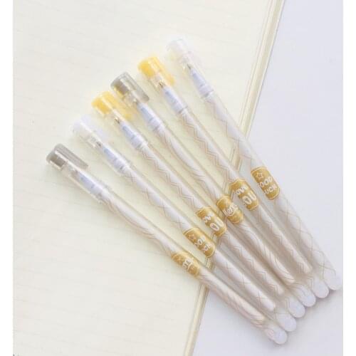 3X Simple Golden Pastel Wishes Letters Gel Pen Rollerball Pen School Stationery 0.5mm Black Ink