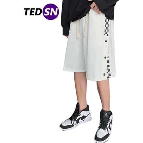 2021 Summer Casual Short Hip Hop Cargo Shorts Streetwear Joggers Pockets Baggy Pants Mens Bandana Side Breasted pattern Shorts